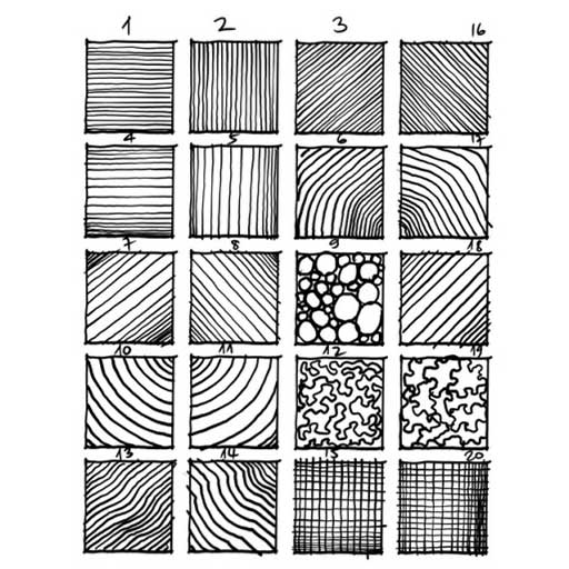 Exercice de traits parallèles, trames et motifs concentriques pour échauffer la main et gagner en fluidité