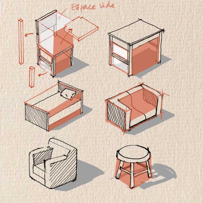 Apprendre à dessiner du mobilier en perspective et en proportion