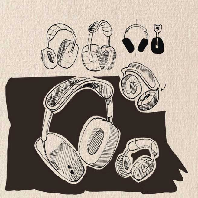 Exercice bonus de design industriel : dessiner un casque audio