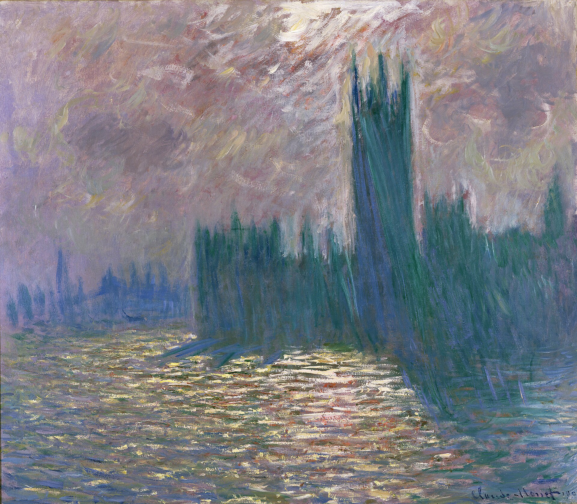 Claude Monet — Londres, Le Parlement, Reflets sur la Tamise, 1905, huile sur toile, Musée Marmottan Monet Paris