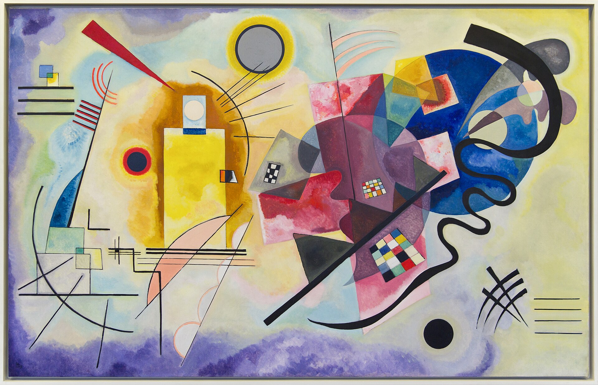 Kandinsky — Jaune-Rouge-Bleu, 1925, huile sur toile