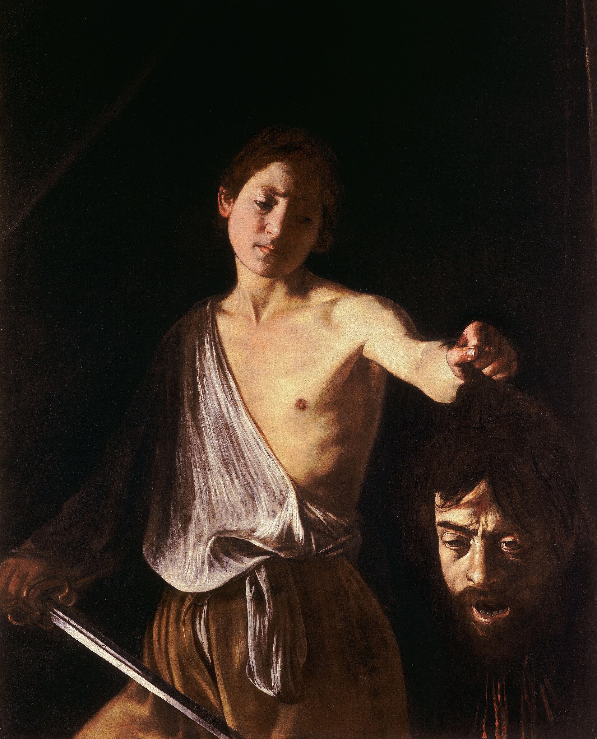 Le Caravage — David avec la tête de Goliath, supposé autoportrait de l'artiste