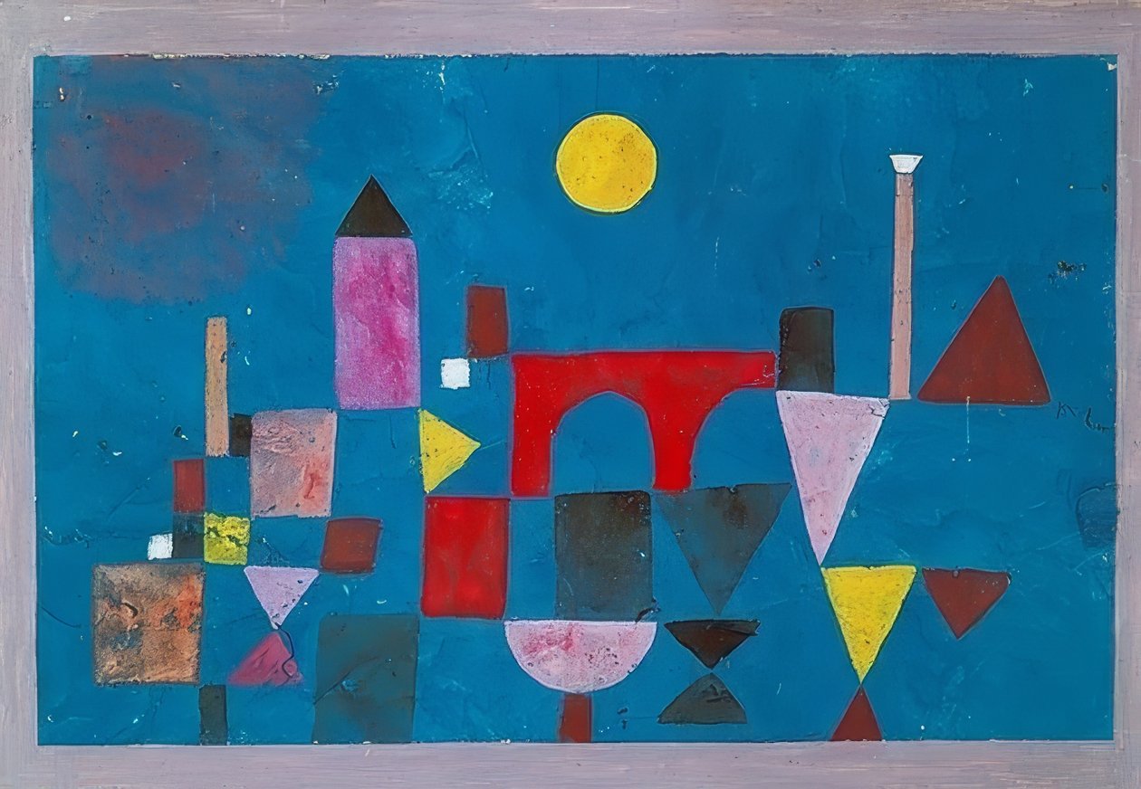 Paul Klee — Pont Rouge (Rote Brücke), 1928, composition géométrique colorée