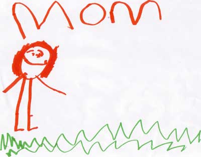 Dessin d'enfant représentant sa maman