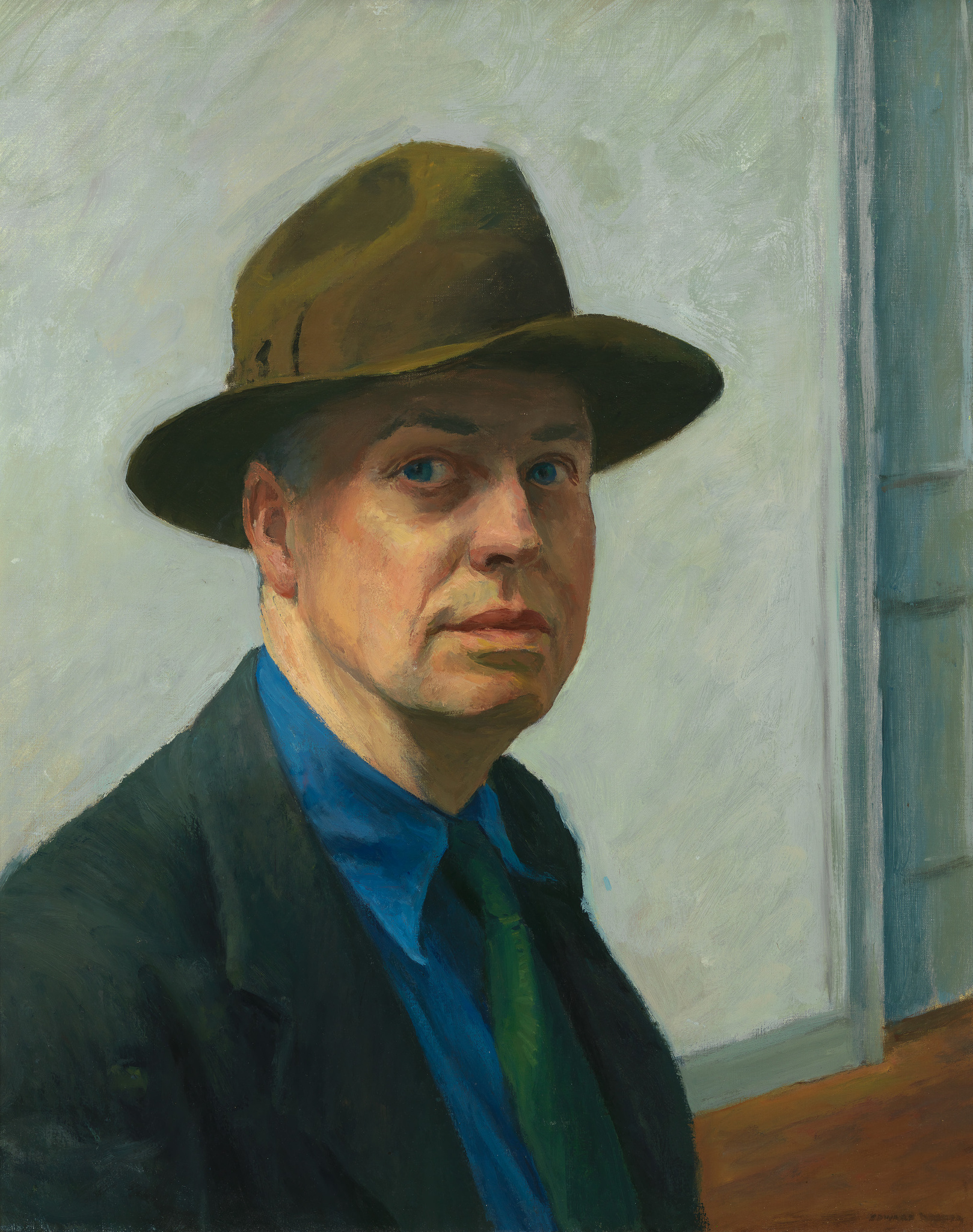 Edward Hopper — autoportrait, regard mélancolique et posé