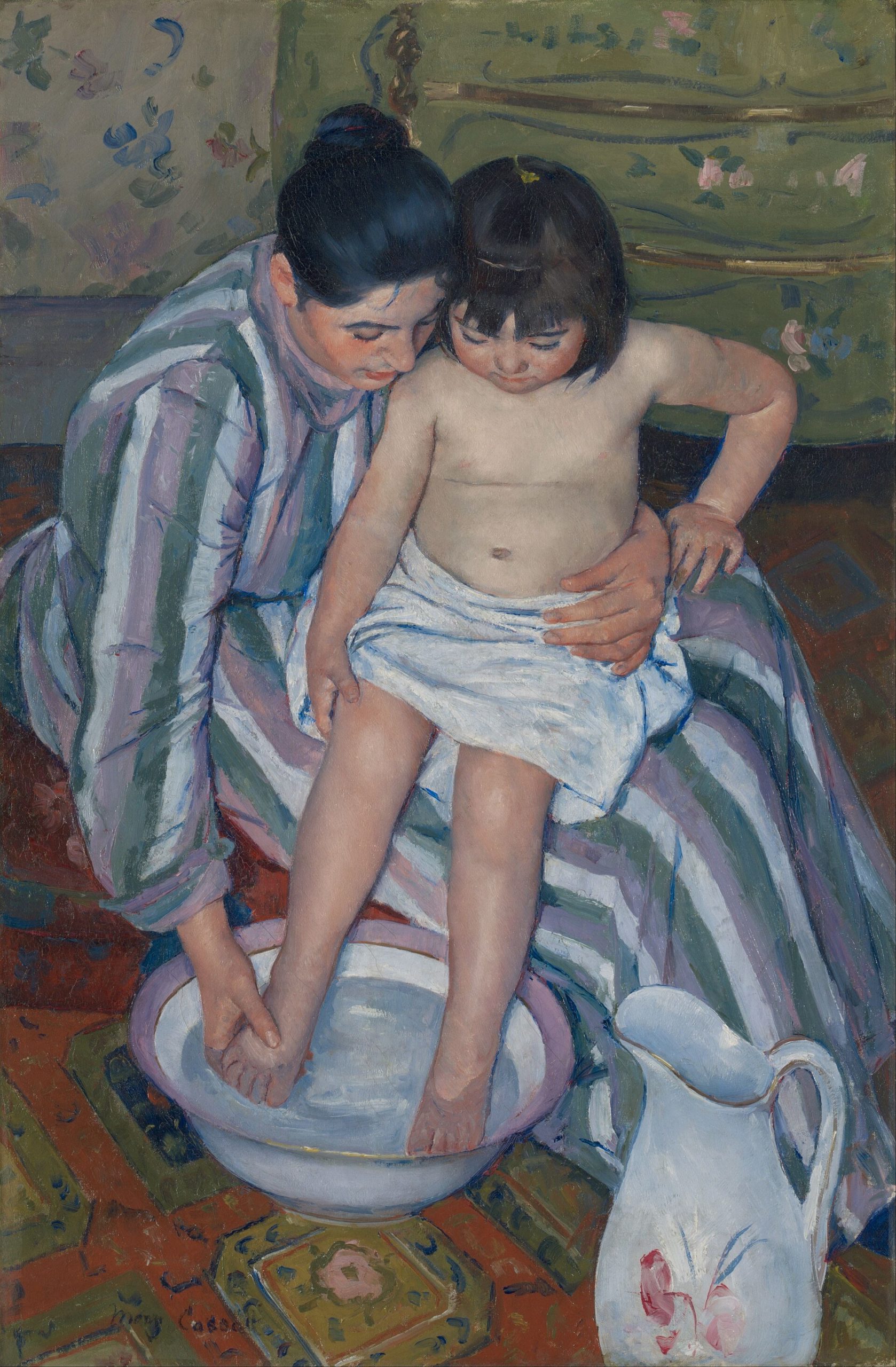 Mary Cassatt — Le Bain, scène de mère et enfant impressionniste